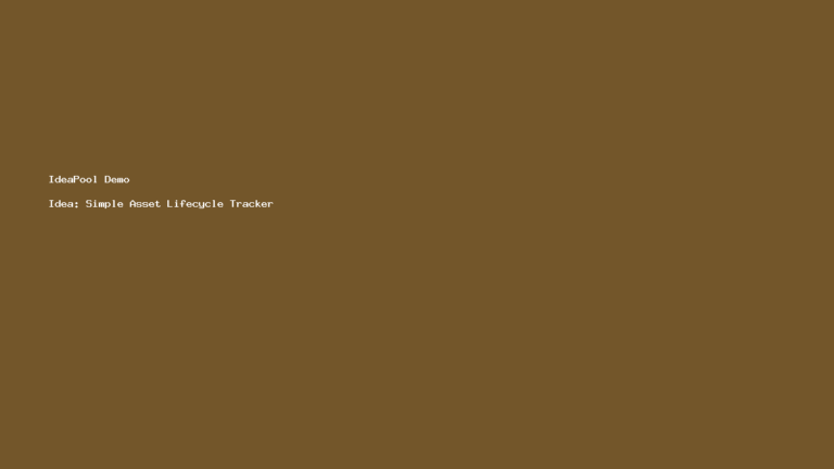 Simple Asset Lifecycle Tracker